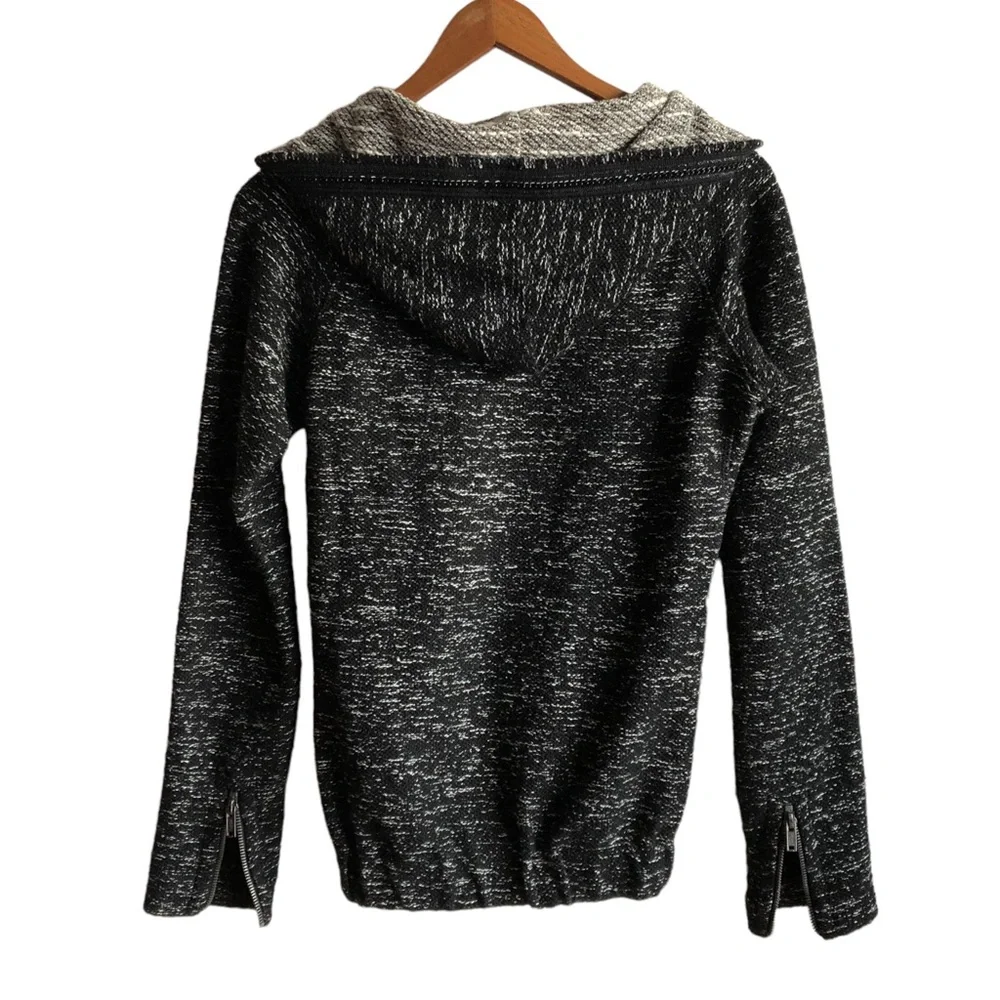 Maison Scotch Hoodie Size Small Black Heathered Lurex - Picture 8 of 11
